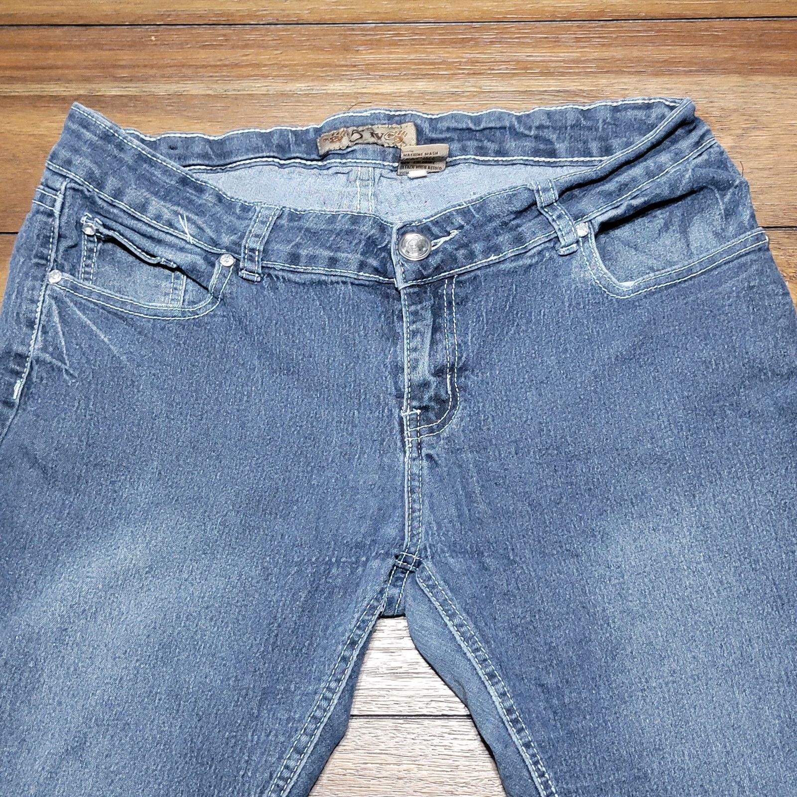 Other Give Me 5ive Junior Straight Denim Stretch Jeans - Size 15 Size 31" - 2 Thumbnail