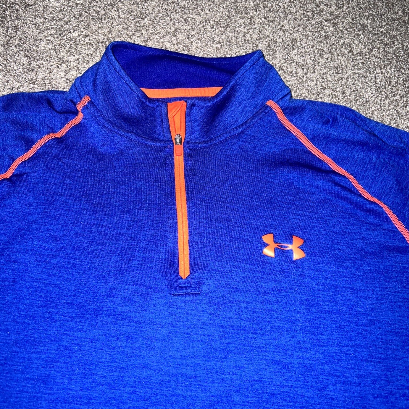 Under Armour Under Armour Heat Gear Blue Half Zip Pullover Mens Size L Size US L / EU 52-54 / 3 - 2 Thumbnail