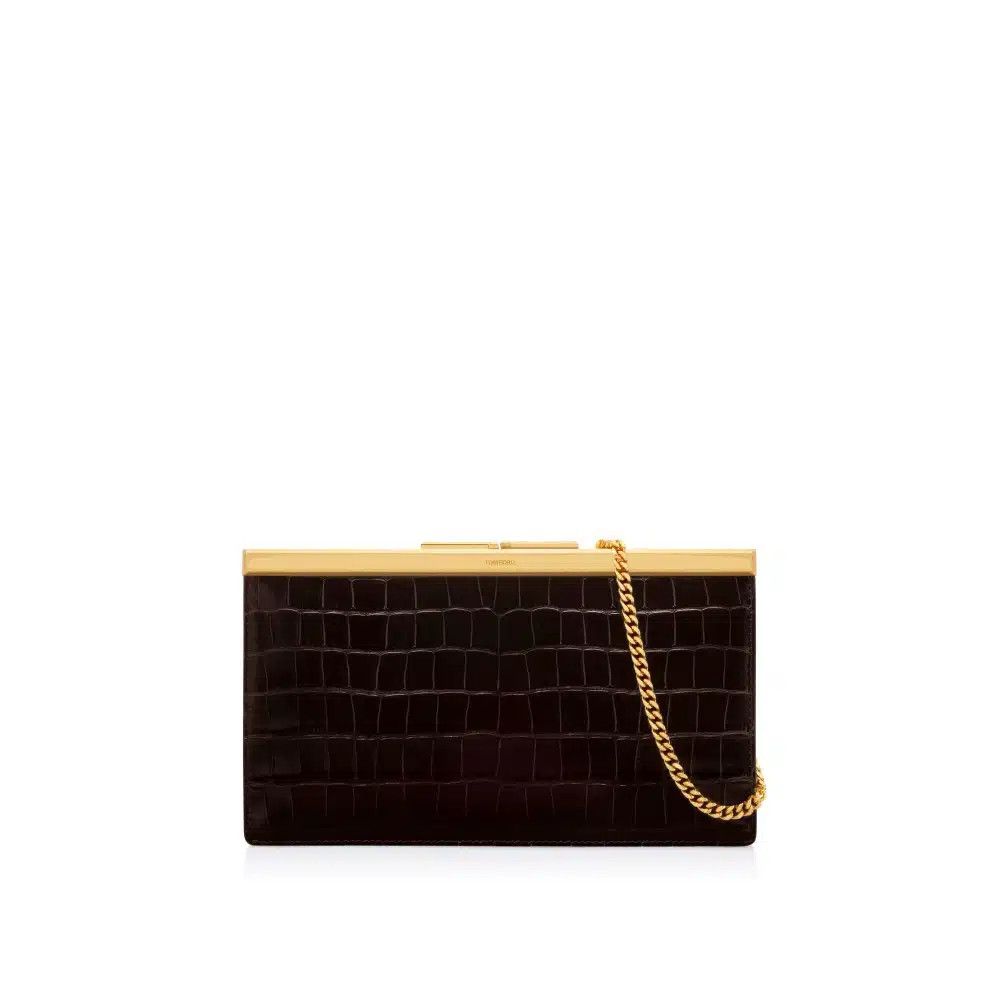 Tom Ford o1loc1c0425 L1741Size: OS / Printed Croc Leather Lux Clutch Size ONE SIZE - 1 Thumbnail