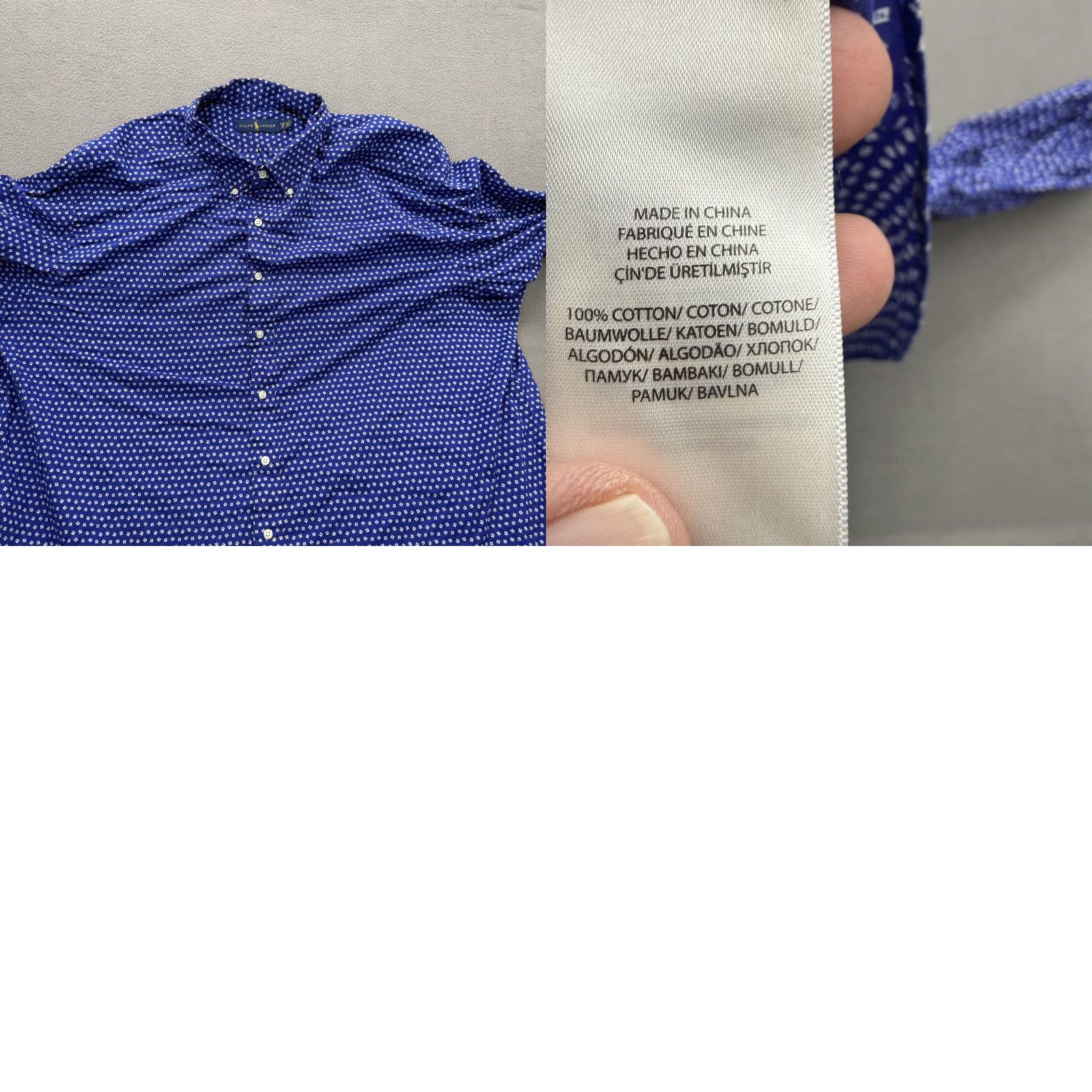 Ralph Lauren Ralph Lauren Shirt Mens Big 3X Blue Geometric Button Down Long Sleeve Cotton Size US XXL / EU 58 / 5 - 8 Thumbnail