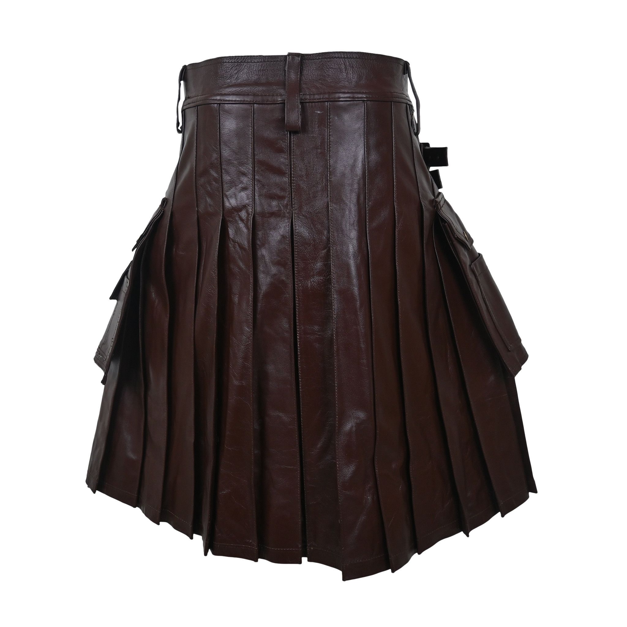 Leather × Other Utility Cargo Leather Kilt Brown "Customized" Size US 34 / EU 50 - 7 Thumbnail