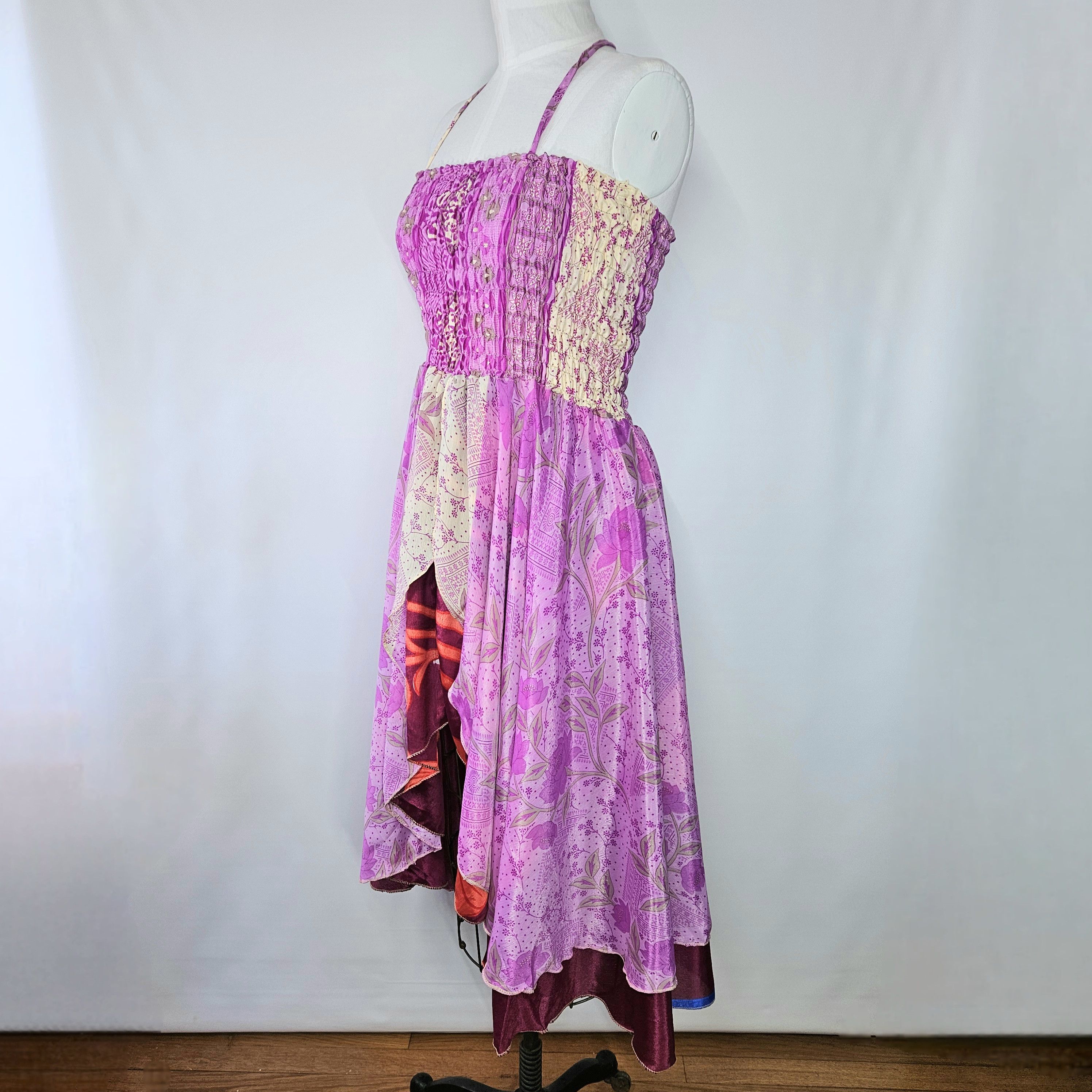 Other Sari Silk OS S/M/L NEW Dress Skirt Recycled Handcrafted Size ONE SIZE - 3 Thumbnail