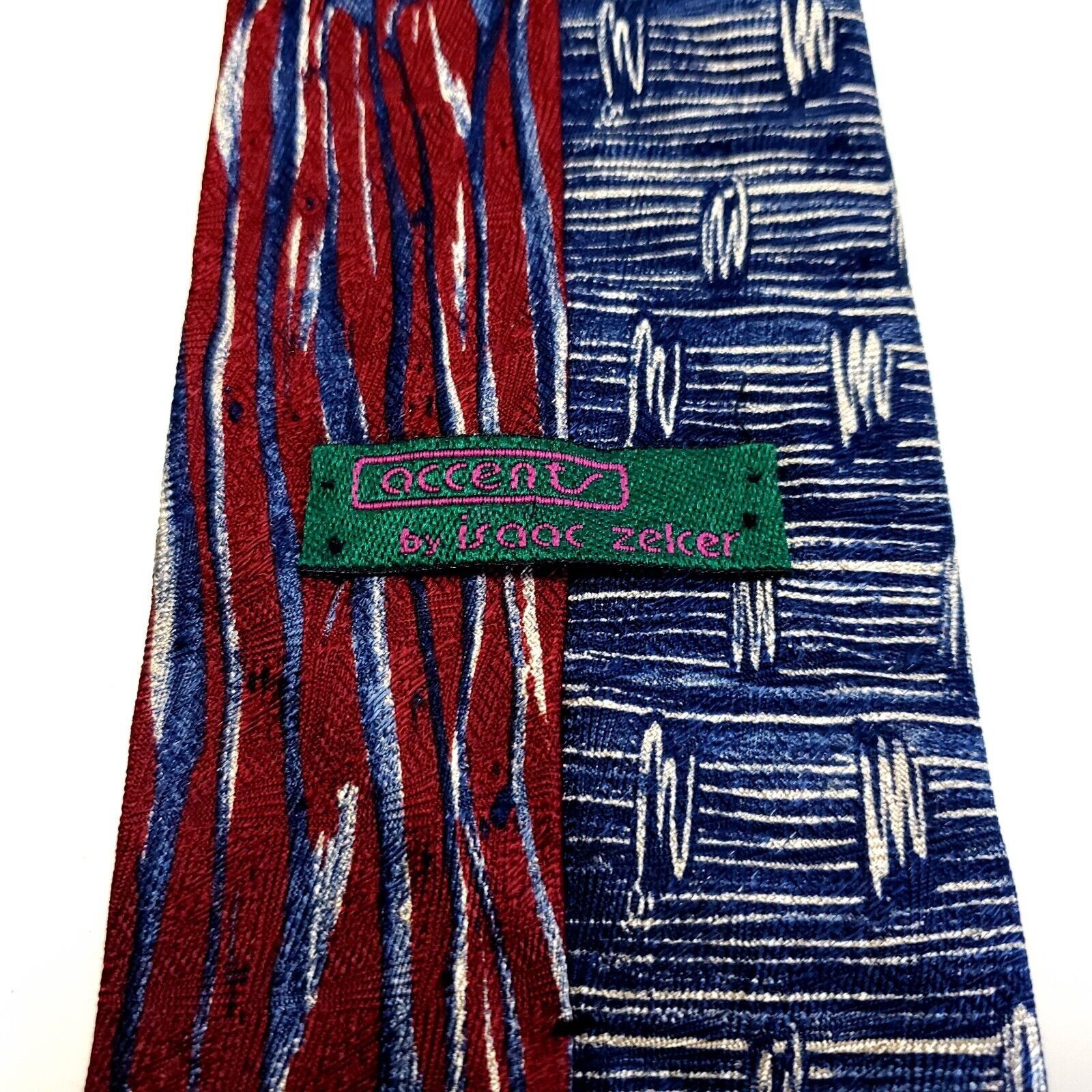Designer Accents Isaac Zelcer Red Blue Abstract Floral Jaquard Print Size ONE SIZE - 3 Thumbnail