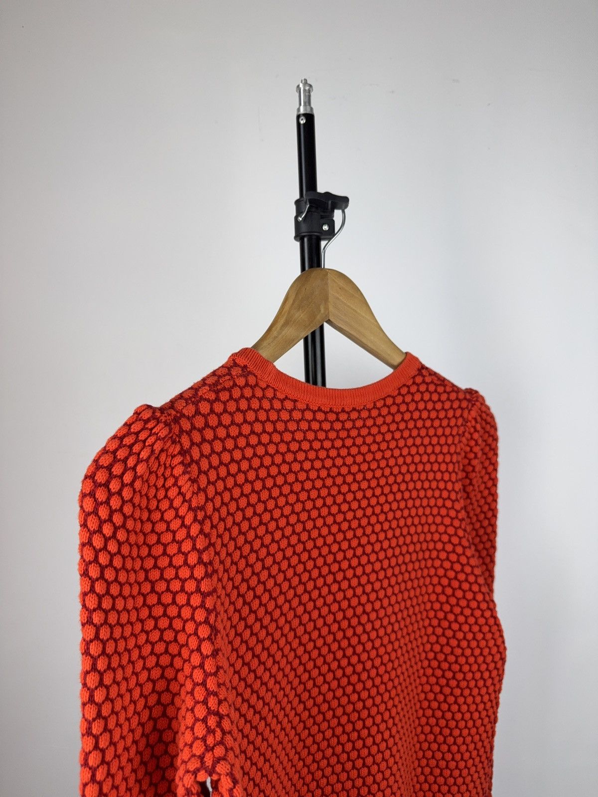 Cos COS Geometric Knit Dress Red Black Honeycomb Pattern Size XS / US 0-2 / IT 36-38 - 8 Thumbnail