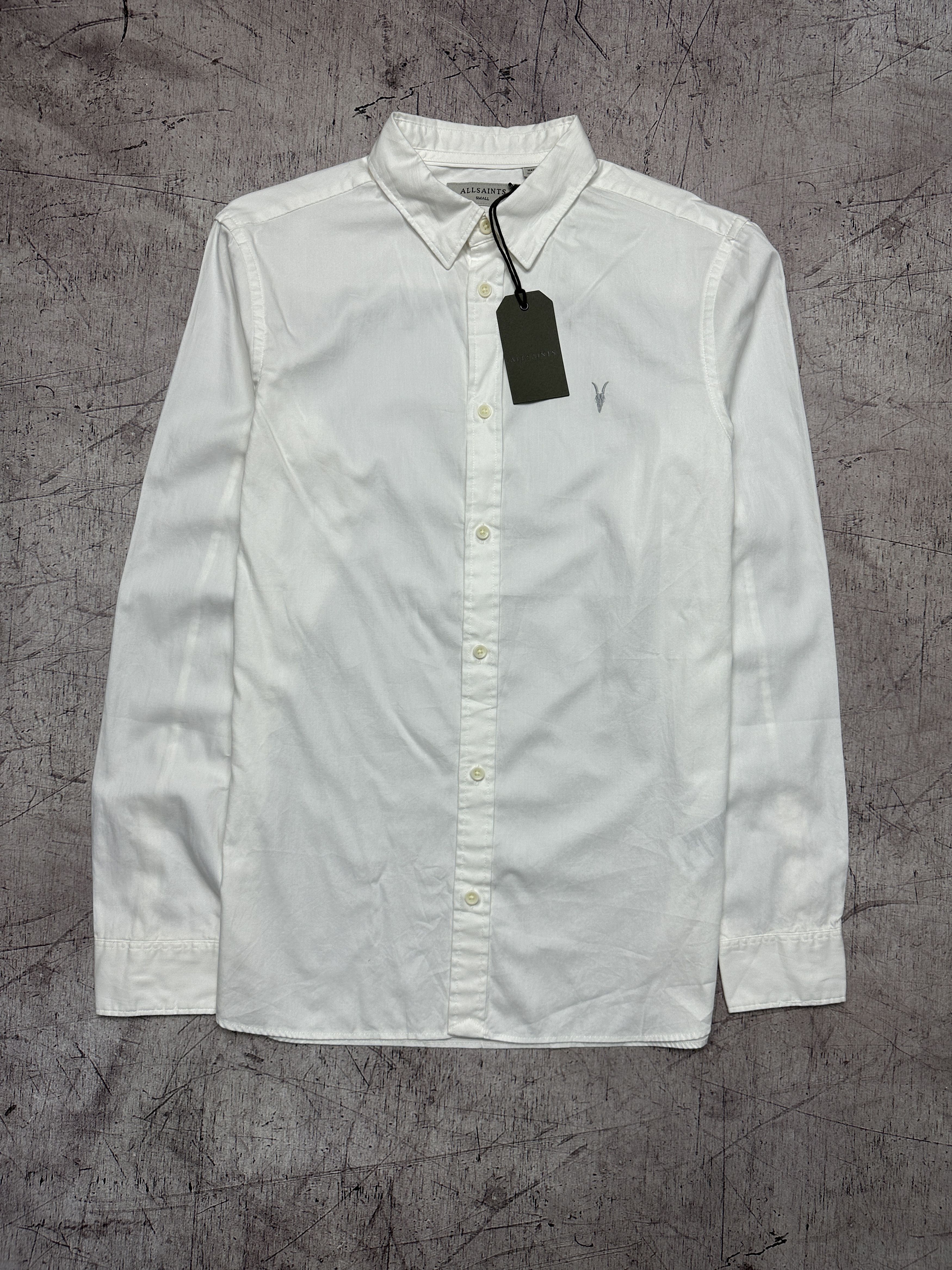 Allsaints NEW!! Allsaints Mens Redondo Long Sleeve White Shirt Size US S / EU 44-46 / 1 - 1 Thumbnail