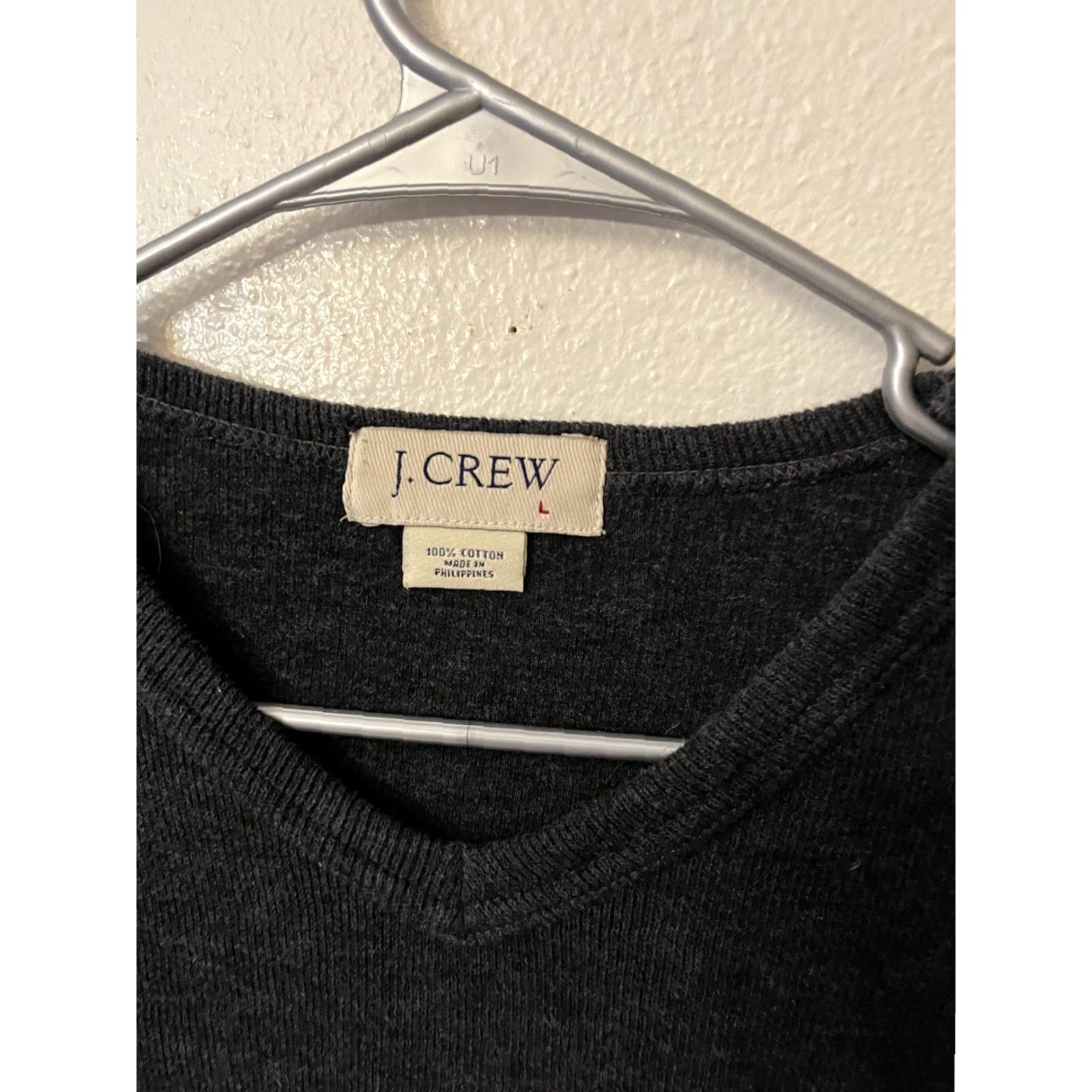 J.Crew VINTAGE J.CREW Sweater Mens Size Large Gray Cotton V Neck Pullover Knit Shirt Size US L / EU 52-54 / 3 - 2 Thumbnail