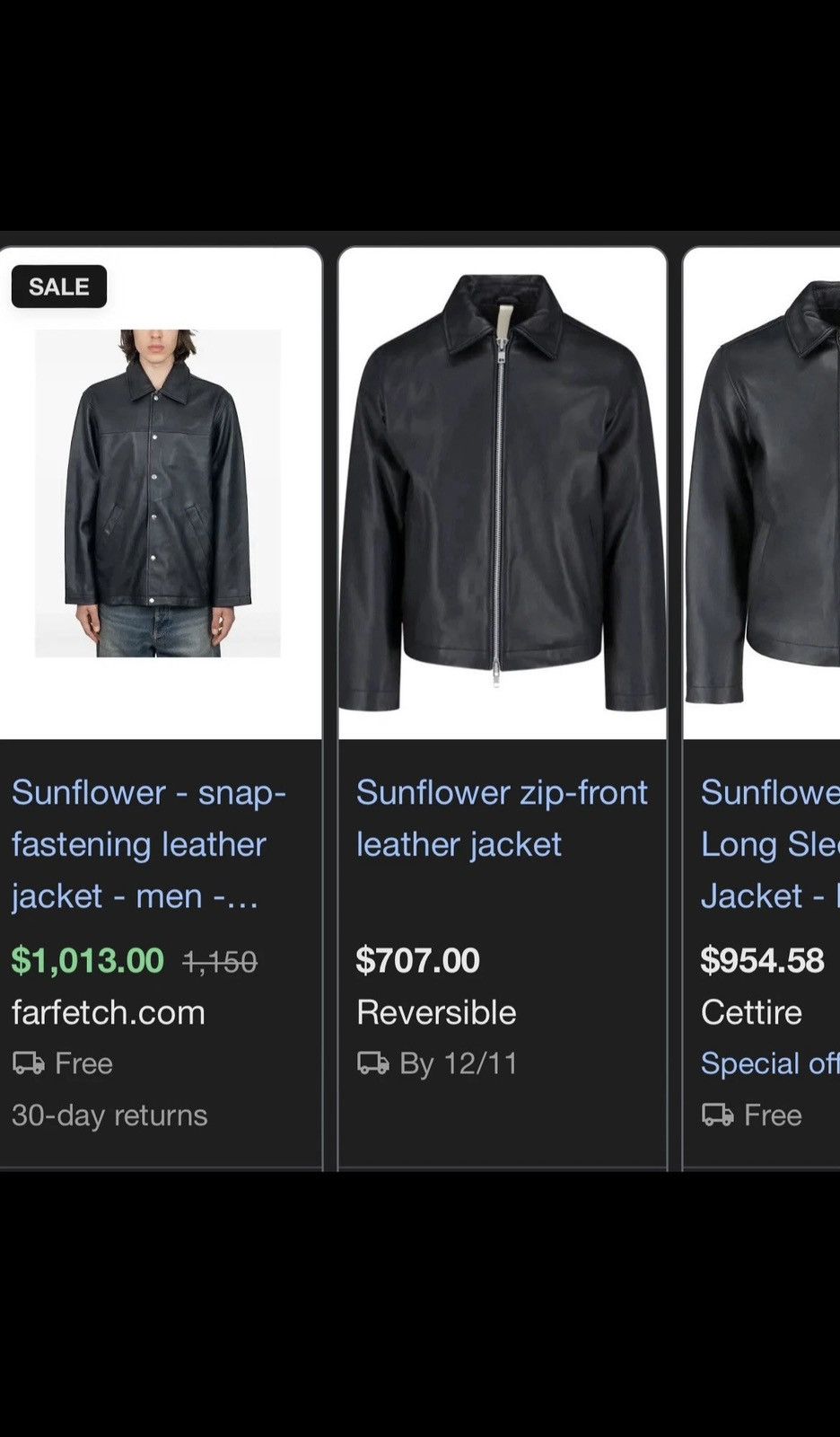 Sunflower Sunflower Black Leather Coat W/ Detachable Fur-Lined Hood Size US XXL / EU 58 / 5 - 9 Thumbnail