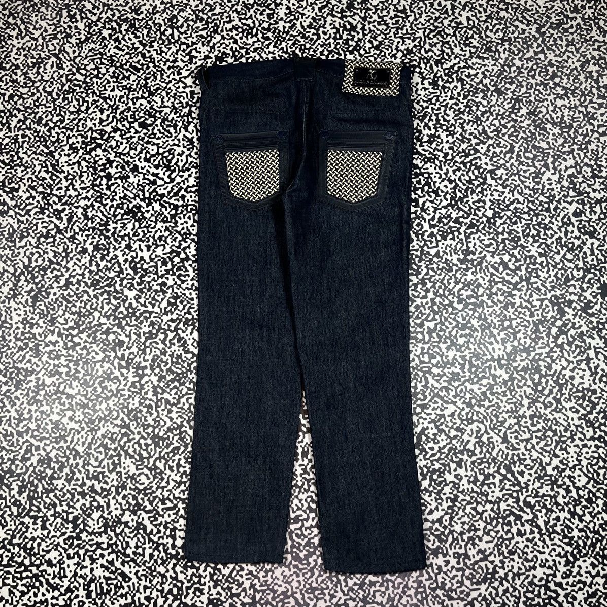 Angelo Galasso ANGELO GALASSO Denim Jeans Leather Pocket Luxury Rare Style Size US 34 / EU 50 - 1 Thumbnail
