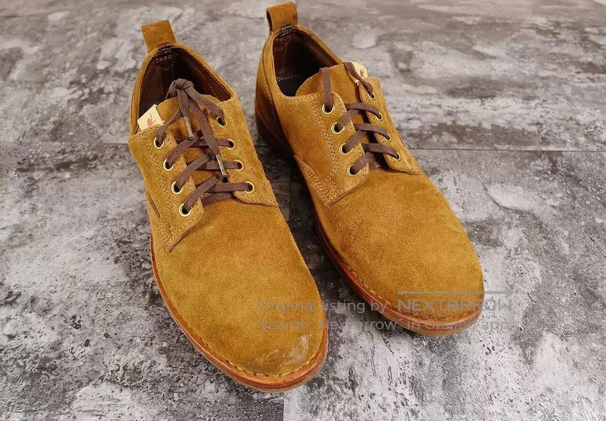visvim hilts low folk shoes in light brown.