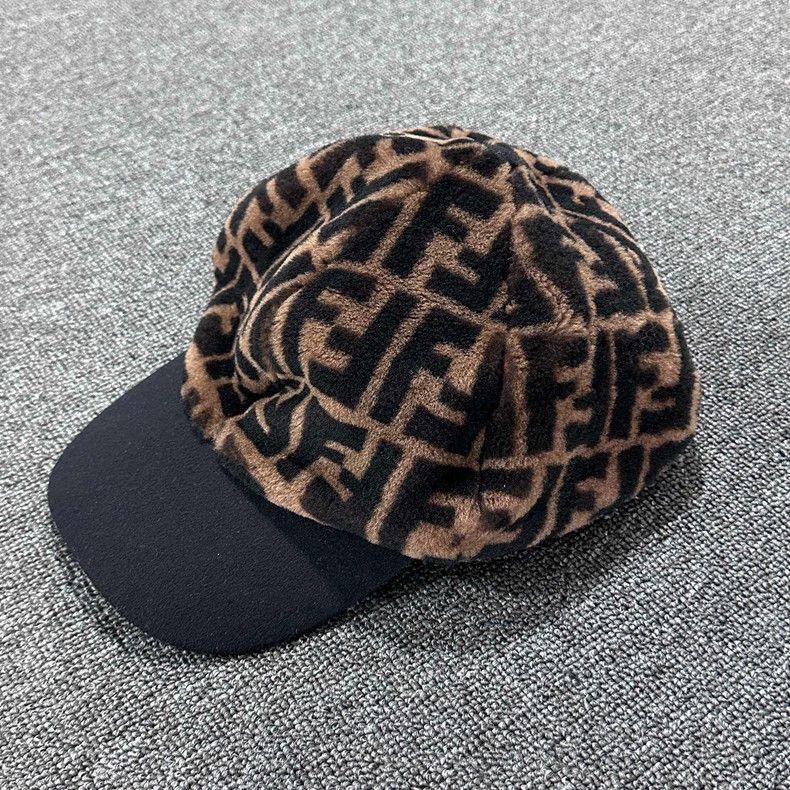 Fendi fendi brown printed newsboy cap-2508 Size ONE SIZE - 2 Thumbnail