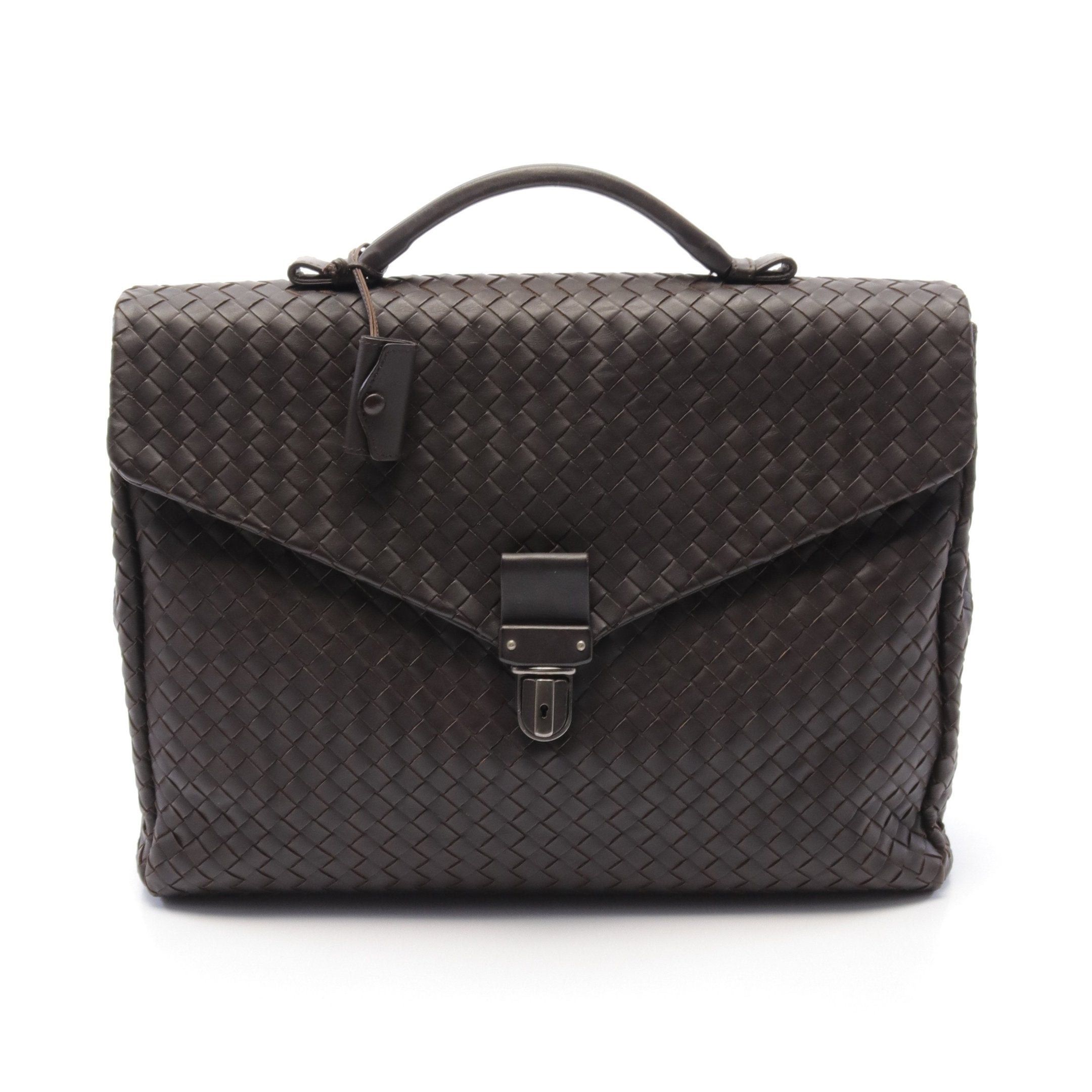 Bottega Veneta Bottega Veneta Intrecciato Briefcase Business Bag Leather Dark Brown Size ONE SIZE - 1 Thumbnail
