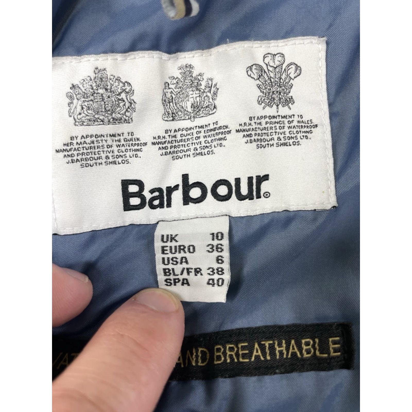 Barbour VINTAGE Barbour Jacket Blue Women Barbour Hauxley Parka Coat Insulated Waterproof Windproof All Seasons Full Zip Pockets 6 US 6 Size M / US 6-8 / IT 42-44 - 5 Thumbnail