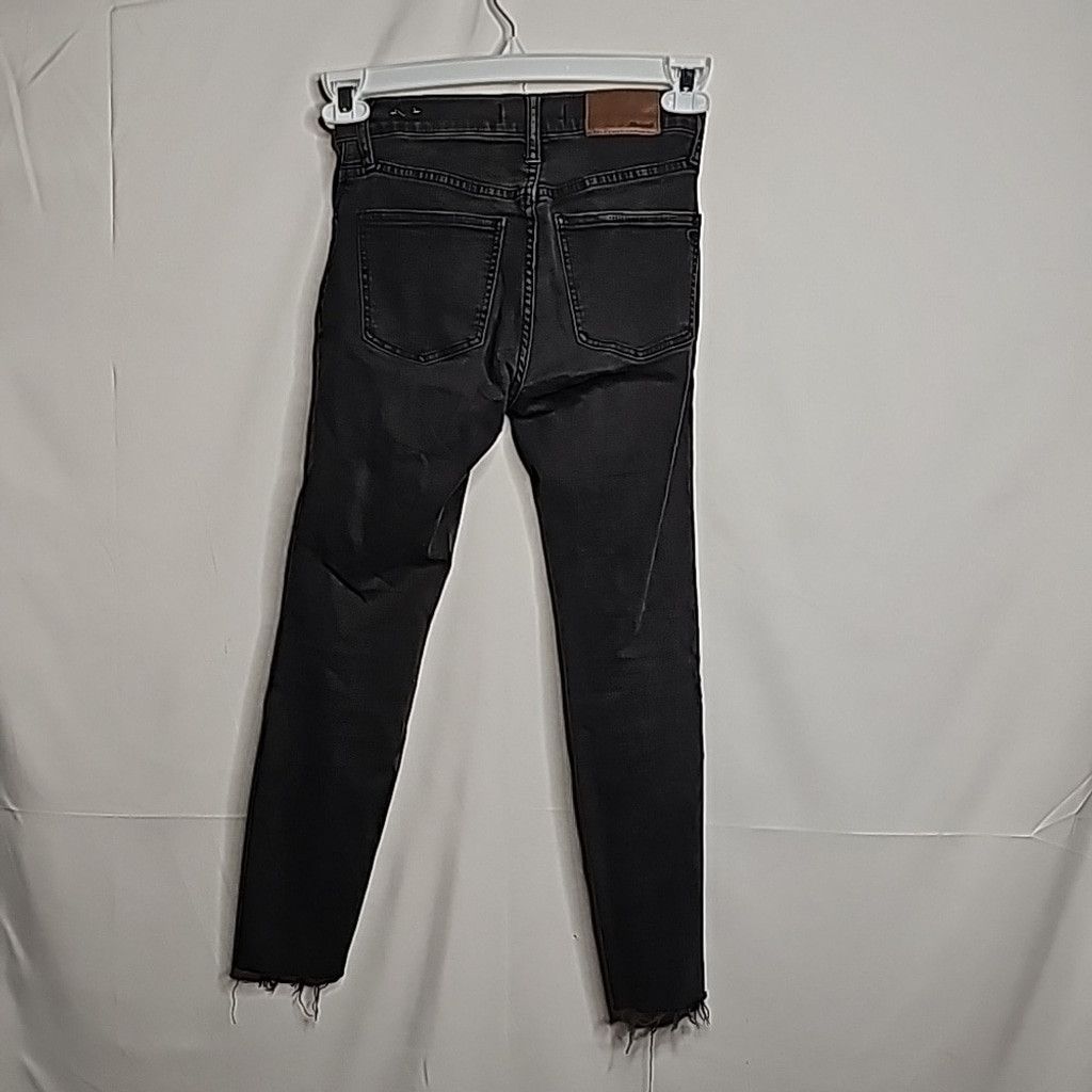 Madewell Madewell high rise skinny cropped black raw hem jeans sz 24P Size 24" / US 00 / IT 34 - 7 Thumbnail