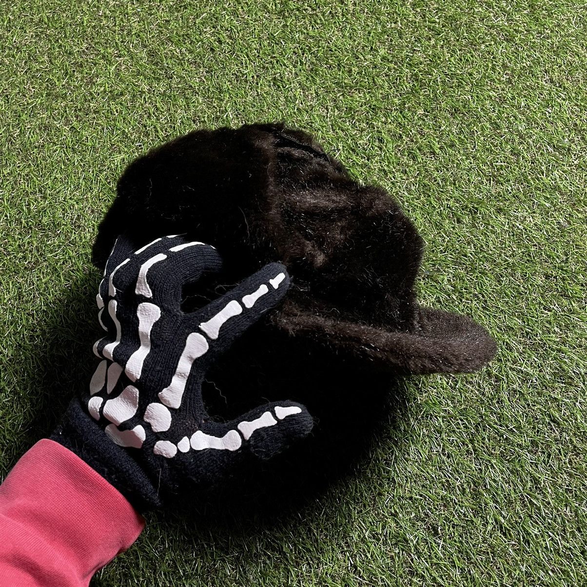 Vintage Vintage Y2K Fuzzy Mohair Beanie Alt Goth Black Distressed OS Size ONE SIZE - 4 Thumbnail