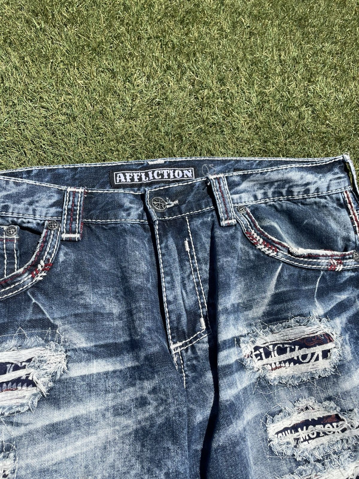 Affliction Affliction Jeans Mens size 36 x 40 Cooper Black Blue Faded Size US 36 / EU 52 - 2 Thumbnail
