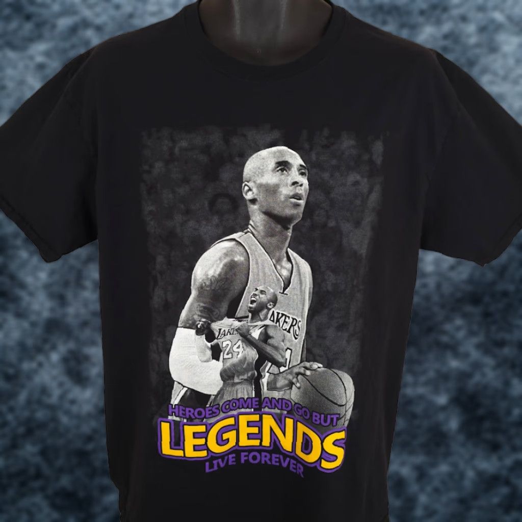 Fruit Of The Loom Kobe Bryant Memorial T Shirt Mens Size Large 1978-2020 Tribute RIP Black Mamba Size US L / EU 52-54 / 3 - 1 Thumbnail