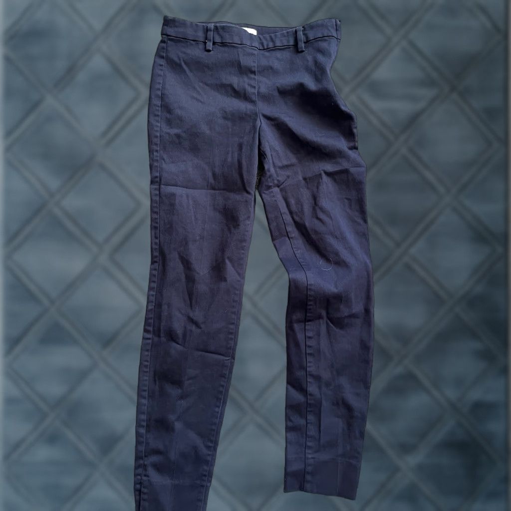 H&M H&M Dress Pants Women Size 2 Blue Pull-On Side Zip Ankle Workwear Business Casual Womens Size 26" / US 2 / IT 38 - 1 Thumbnail
