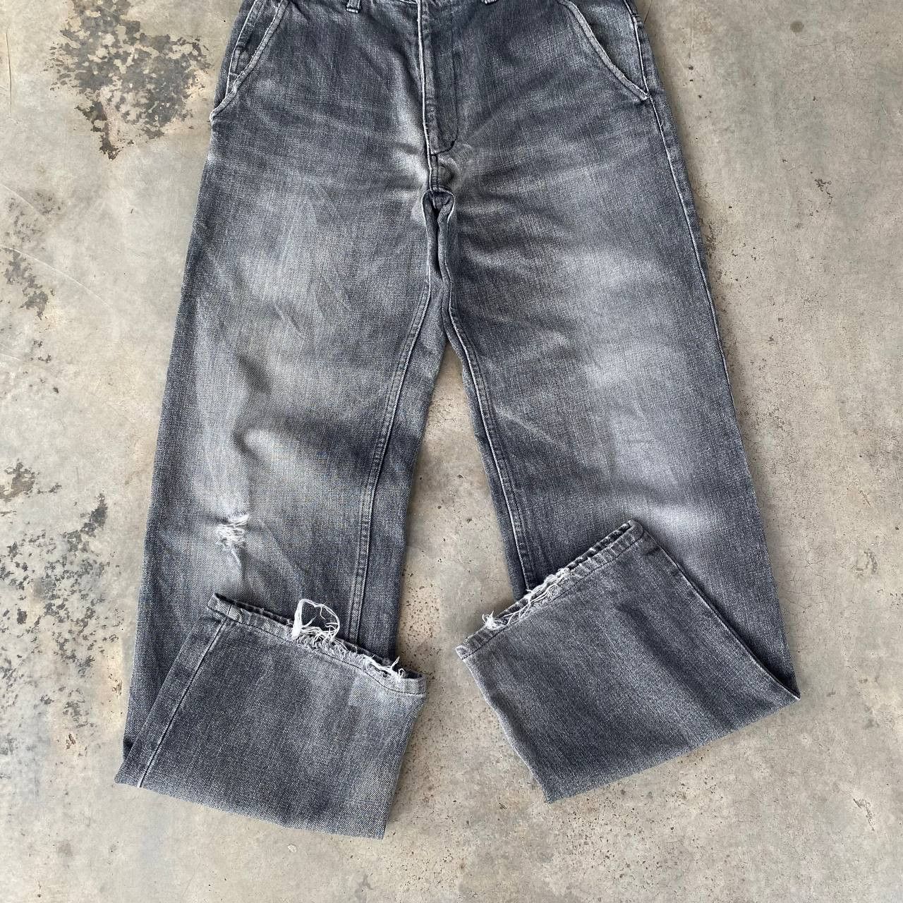 Takeo Kikuchi BJ6-19 VTG JAPAN TAKEO KIKUCHI DISTRESSED FADED GREYWASH Size US 29 - 13 Thumbnail
