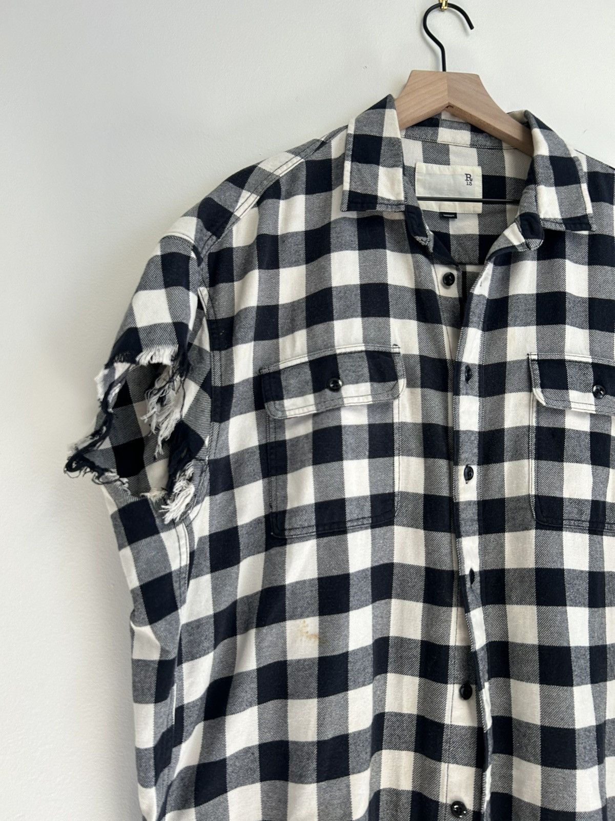 R13 Distressed Oversized Plaid flannel Size US M / EU 48-50 / 2 - 2 Thumbnail
