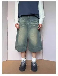 Jean Kanako x Genji Distressed Baggy Denim Shorts, Ripped Shorts Size US 32 / EU 48 - 7 Thumbnail