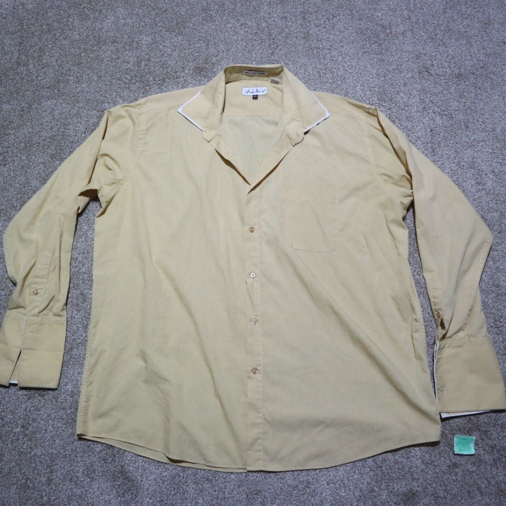 Vintage Bruno Conte Shirt Adult 18.5 Yellow Button-Up Long Sleeve Men’s 36/37 Regular XS? Size US XXL / EU 58 / 5 - 2 Thumbnail
