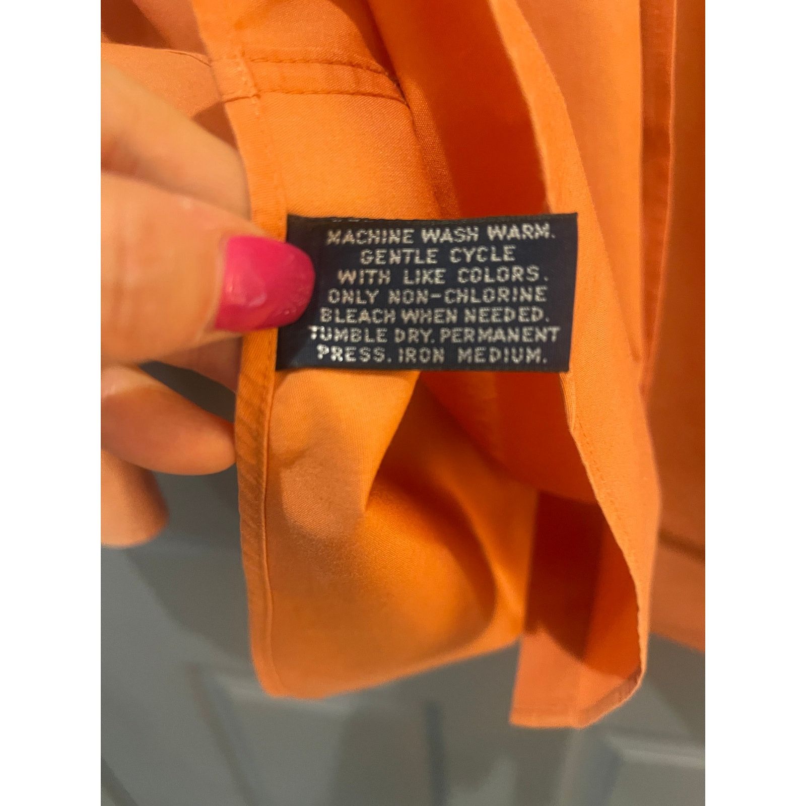 Izod IZOD Orange Button Down Shirt Large 16 34/35 Long Sleeve Size US L / EU 52-54 / 3 - 5 Thumbnail
