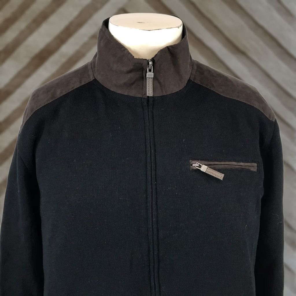 Tasso Elba Tasso Elba Mens Large Black Tan Full Zip Lined Sweater Jacket Size US L / EU 52-54 / 3 - 1 Thumbnail