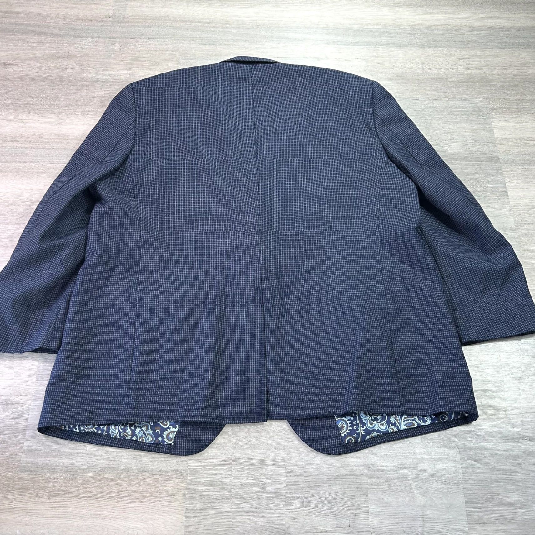 Vintage Coppley Blazer Mens 46 Blue Wool Check Sport Coat Jacket Holland & Sherry Size 46R - 3 Thumbnail