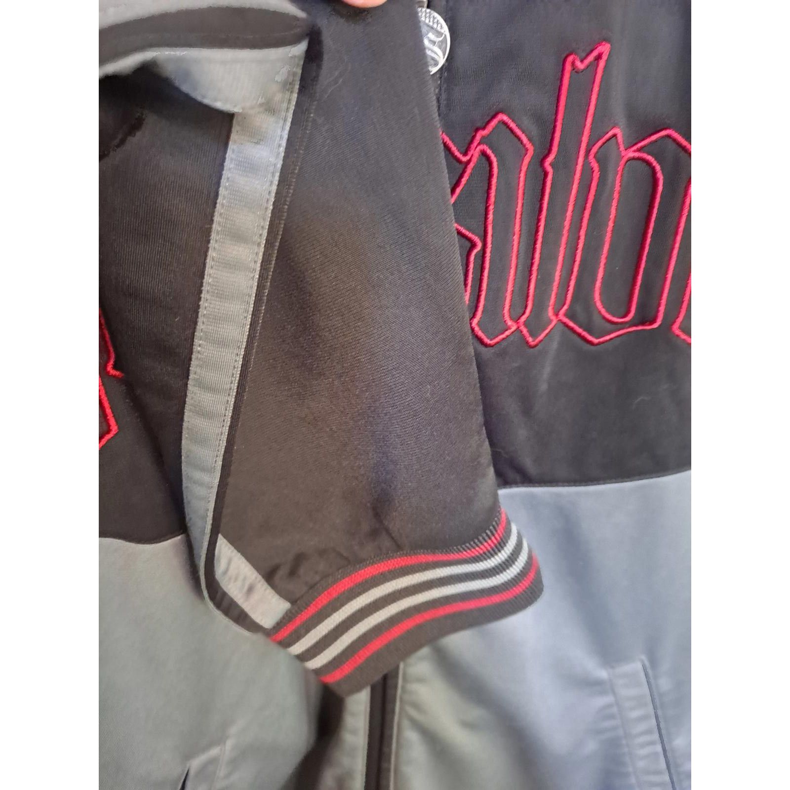 Quiksilver Quicksilver Black and Gray Full Zip Lightweight Bomber Jacke Size US L / EU 52-54 / 3 - 4 Thumbnail