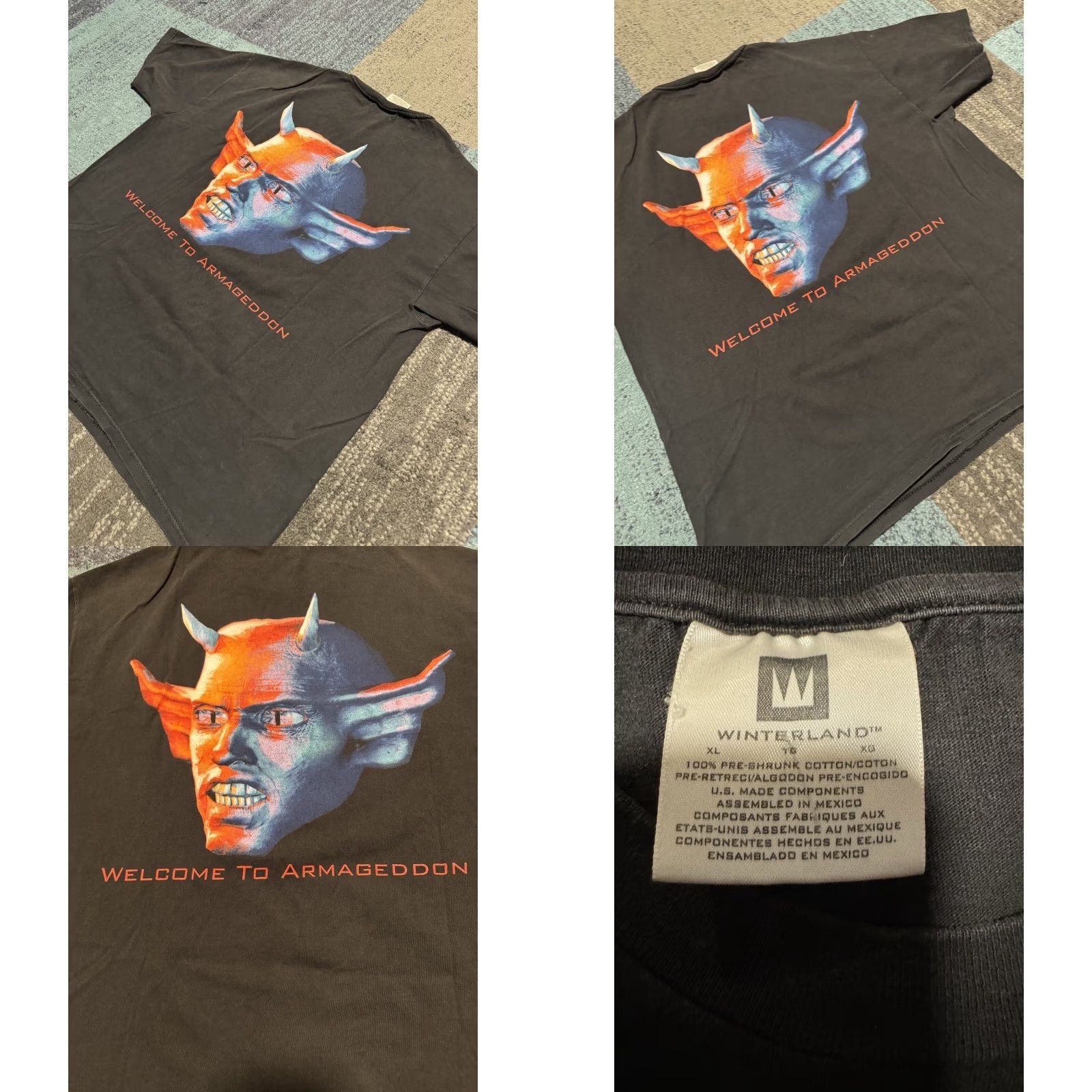 Hunter VINTAGE Winterland Iron Maiden Ed Hunter T-Shirt Welcome To Arm 1999 Size XL Gray Mens Band Shirt Size US XL / EU 56 / 4 - 8 Thumbnail