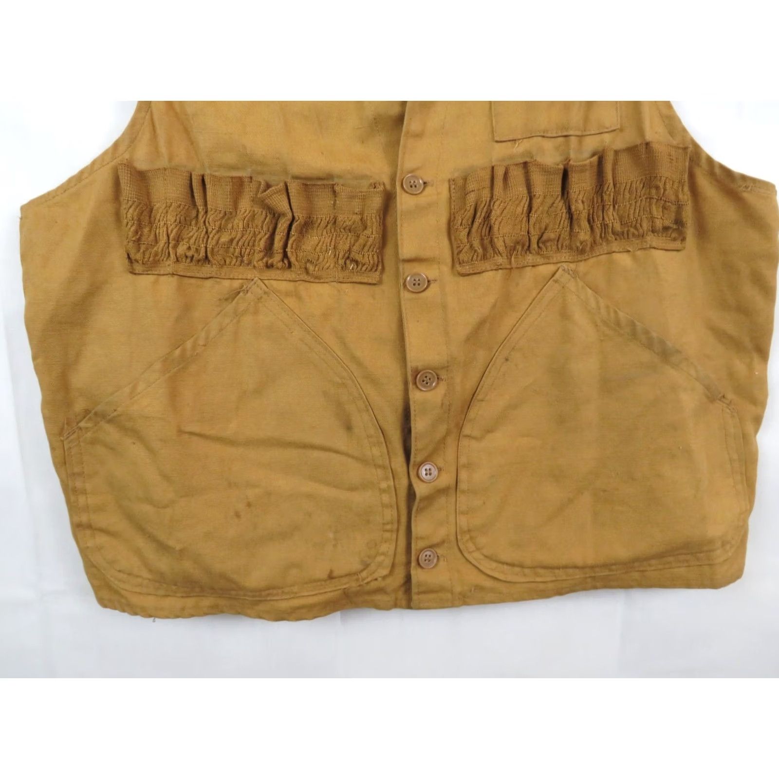 Vintage VINTAGE 1950'S Black Sheep Hunting Vest Brown M with Pockets, Cotton, Button Closure, Game Pouch, Overcoat Style, Men, Fall/Winter Classic Size US M / EU 48-50 / 2 - 2 Thumbnail