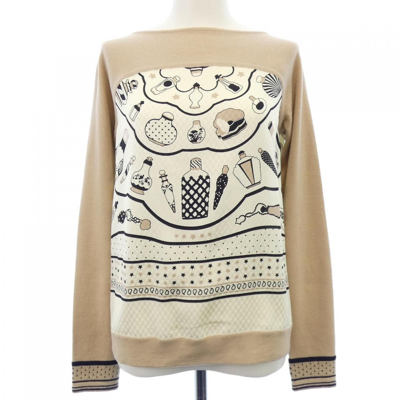 Hermes Hermes Hermes QU IMPORTE LE FLACON Cashmere Blend Knit Textile Tops DUTY FREE for USA Size ONE SIZE - 1 Thumbnail