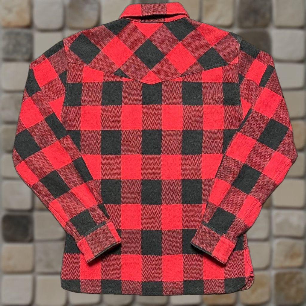 The Flat Head VINTAGE The Flat Head Flannel Shirt Block Check 36 Red Black Men's Button-Up Long Sleeve Cotton Wool Check Pattern 90s Style? Size US M / EU 48-50 / 2 - 1 Thumbnail