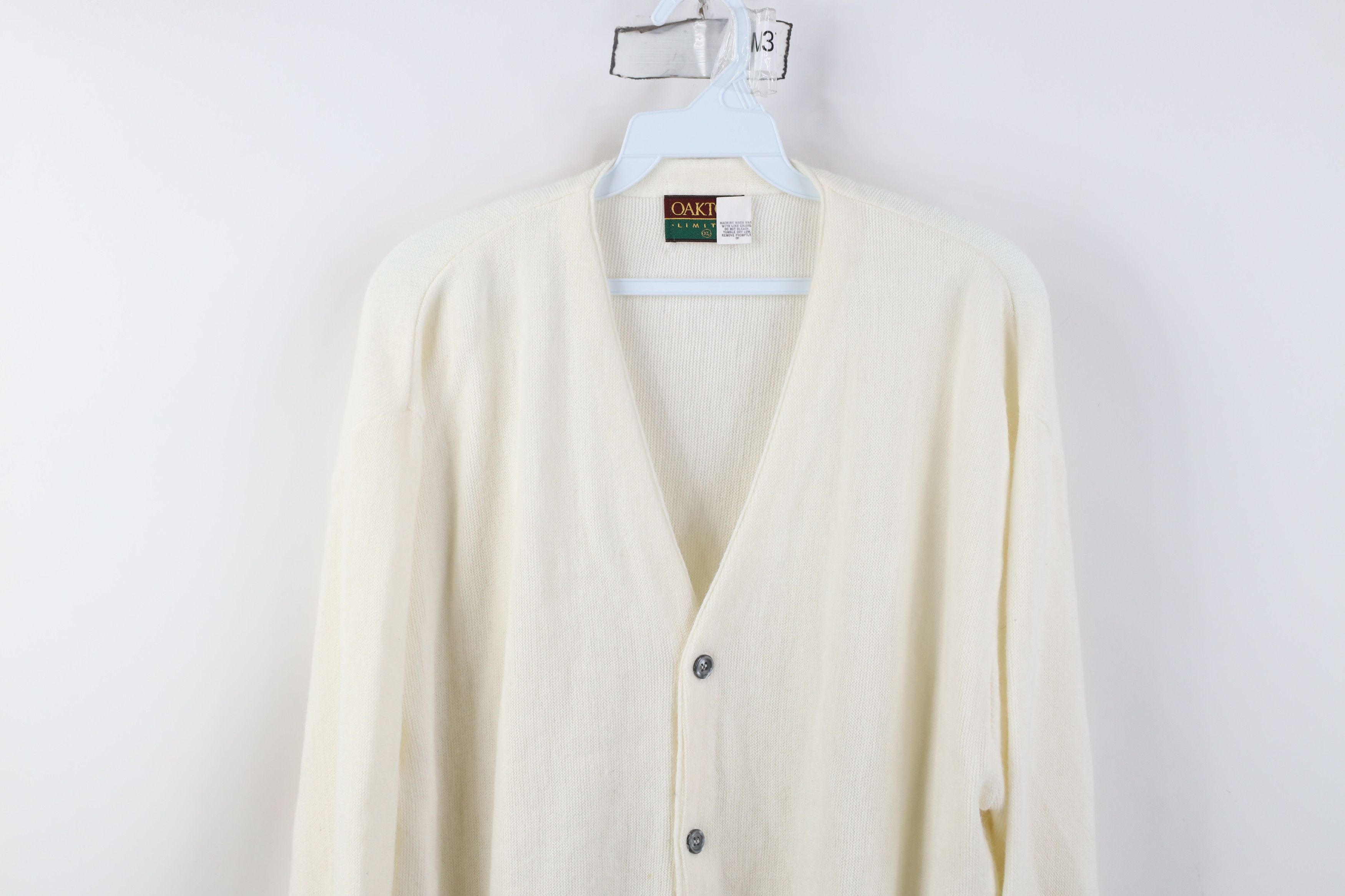Vintage Vintage 70s Streetwear Knit Cardigan Sweater White USA Size US XL / EU 56 / 4 - 2 Thumbnail