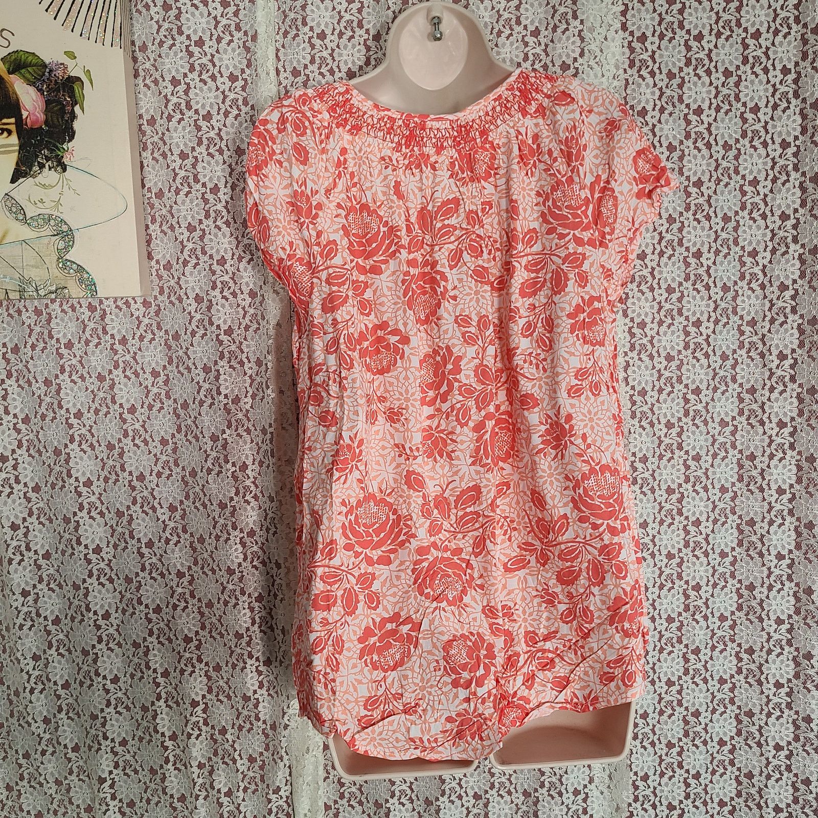 Faded Glory NWT Faded Glory pink white floral print peasant blouse med Size M / US 6-8 / IT 42-44 - 7 Thumbnail