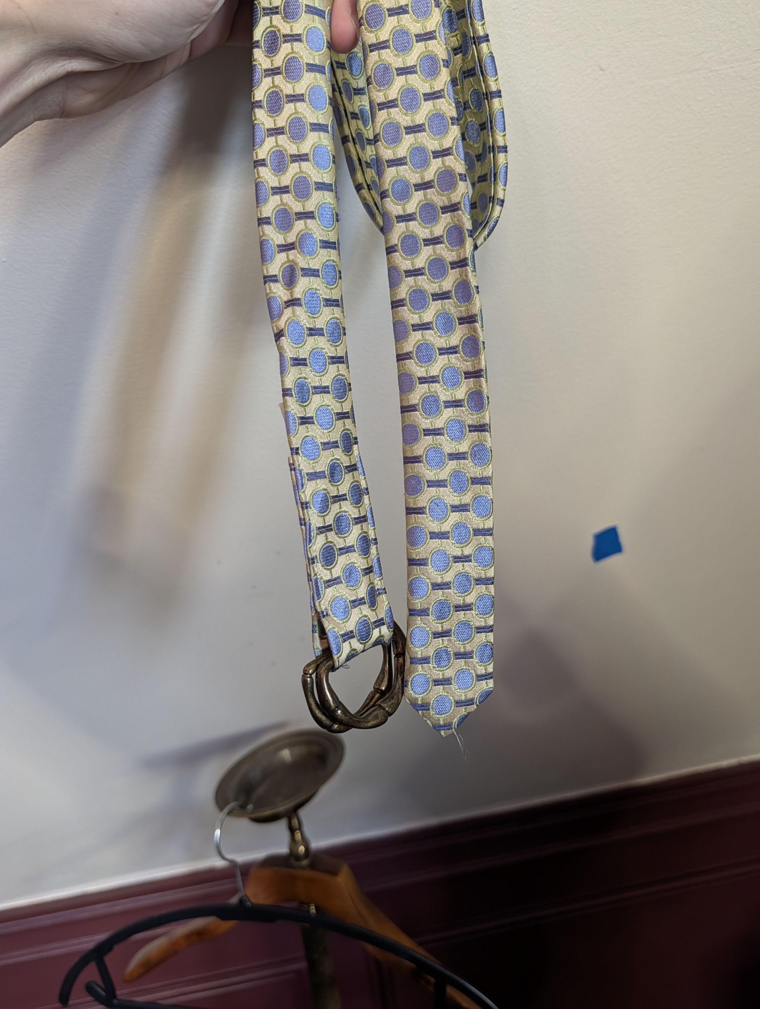 J.Crew Silk necktie belt adjustable w brass boned buckles Size ONE SIZE - 6 Thumbnail