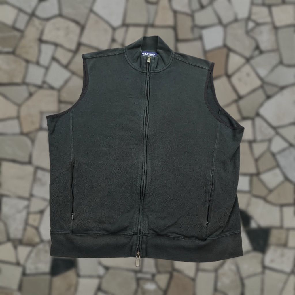 Polo Ralph Lauren VINTAGE Polo Ralph Lauren Sweater Vest Mens XL Black Full Zip Pima Cotton Golf - Mock Neck, Knit, Solid, Logo, Pockets - Casual Mens XL Size US XL / EU 56 / 4 - 1 Thumbnail