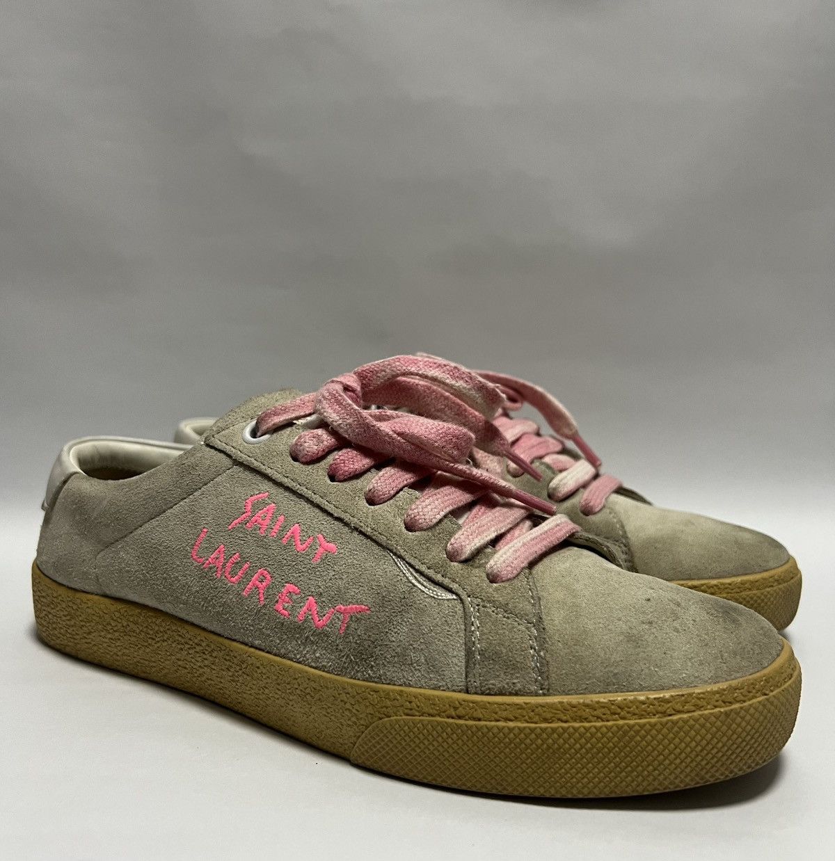 Saint Laurent Paris Saint Laurent Wmns Court Classic SL-06 Optic White Fluo Pink Size US 6 / IT 36 - 1 Thumbnail