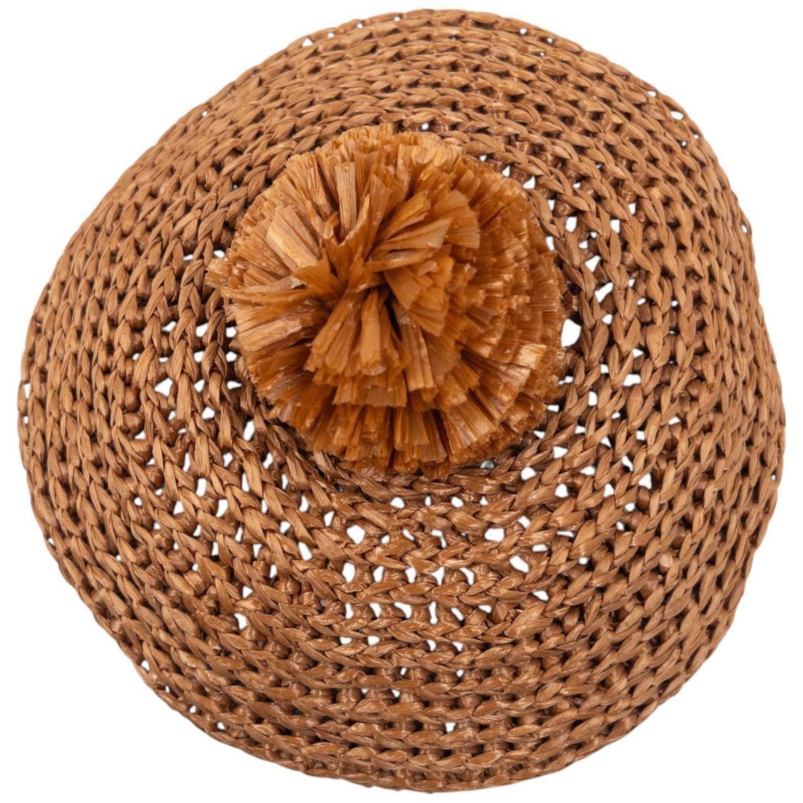 Burberry Vintage 2012 Burberry Prorsum Runway Wicker Pompom Hat Size ONE SIZE - 8 Thumbnail