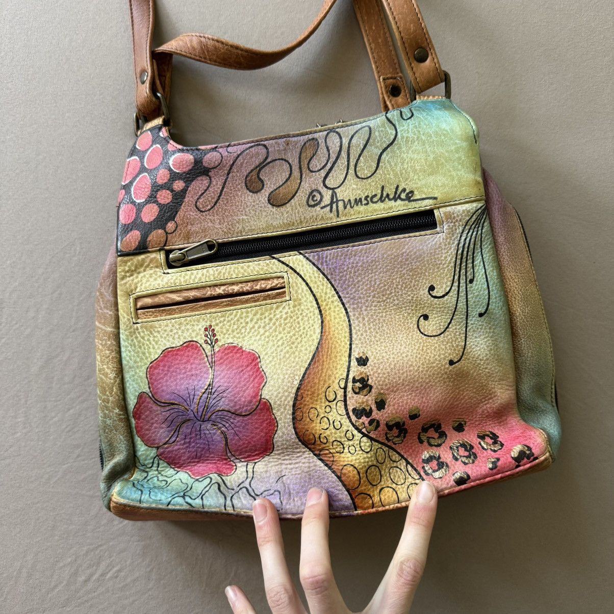 Other Vintage ANUSCHKA Hand Painted Multi Compartment Satchel Size ONE SIZE - 4 Thumbnail