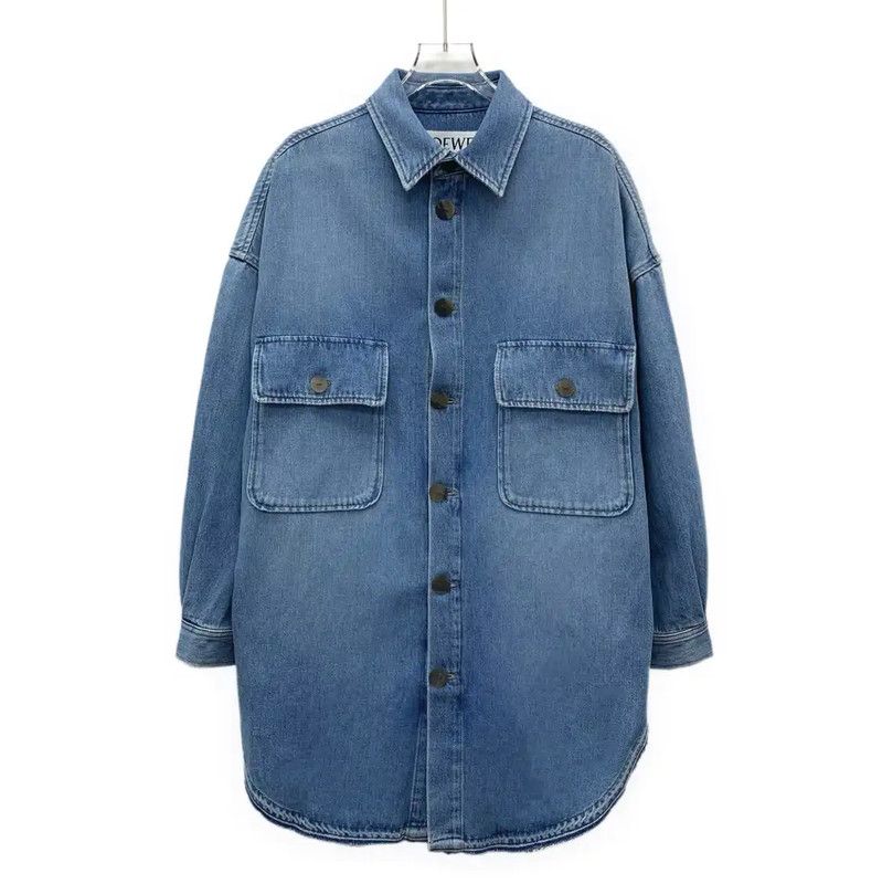 Loewe Loewe Blue Cotton Women's Jacket 0089 Size XS / US 0-2 / IT 36-38 - 1 Thumbnail