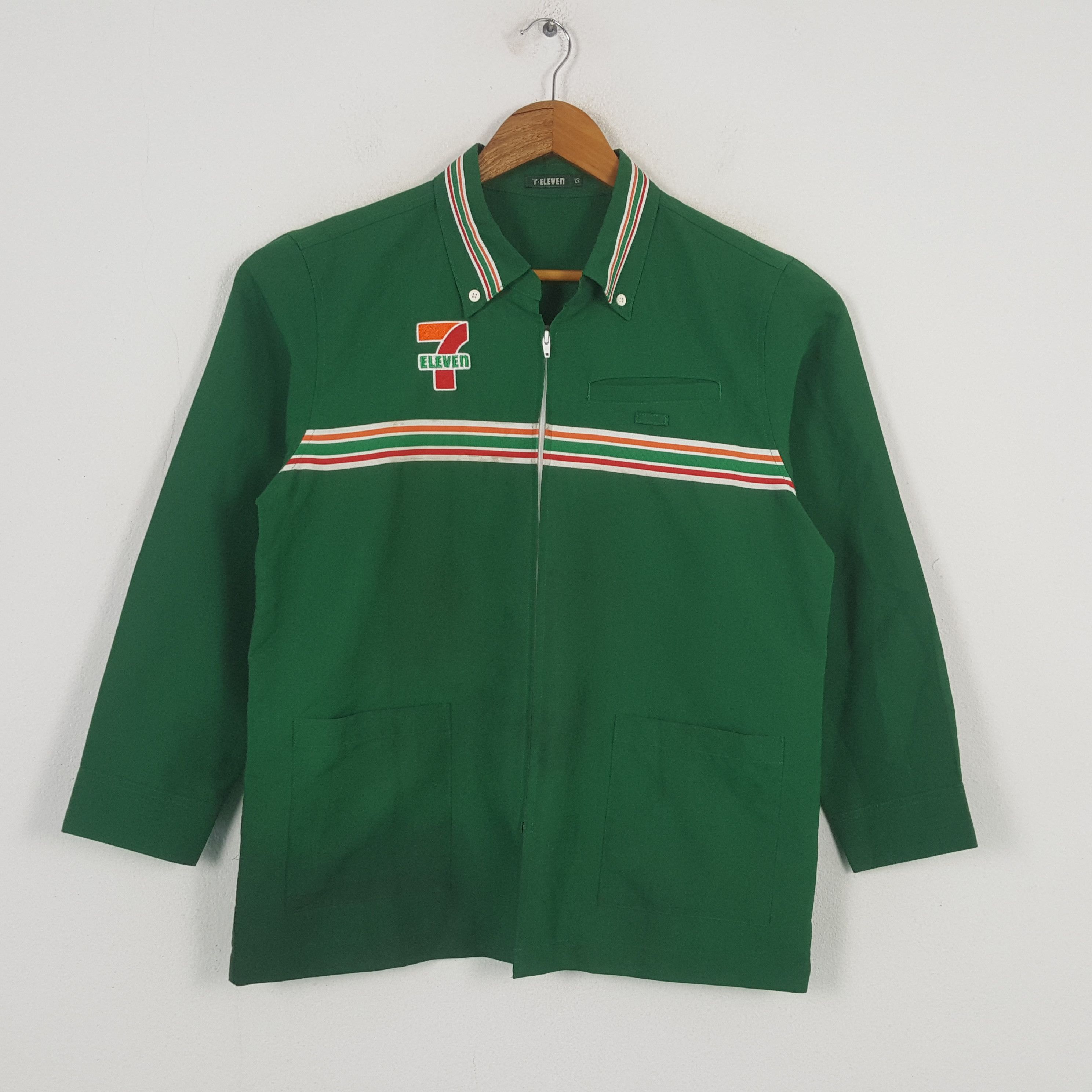 Japanese Brand × Vintage Vintage 7-ELEVEN Japan Workers Uniform Shirt Jacket C285N7 Size US M / EU 48-50 / 2 - 1 Thumbnail