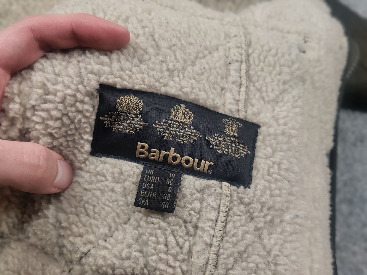 Barbour League Quilted Pocket Hooded Sherpa Green Jacket
