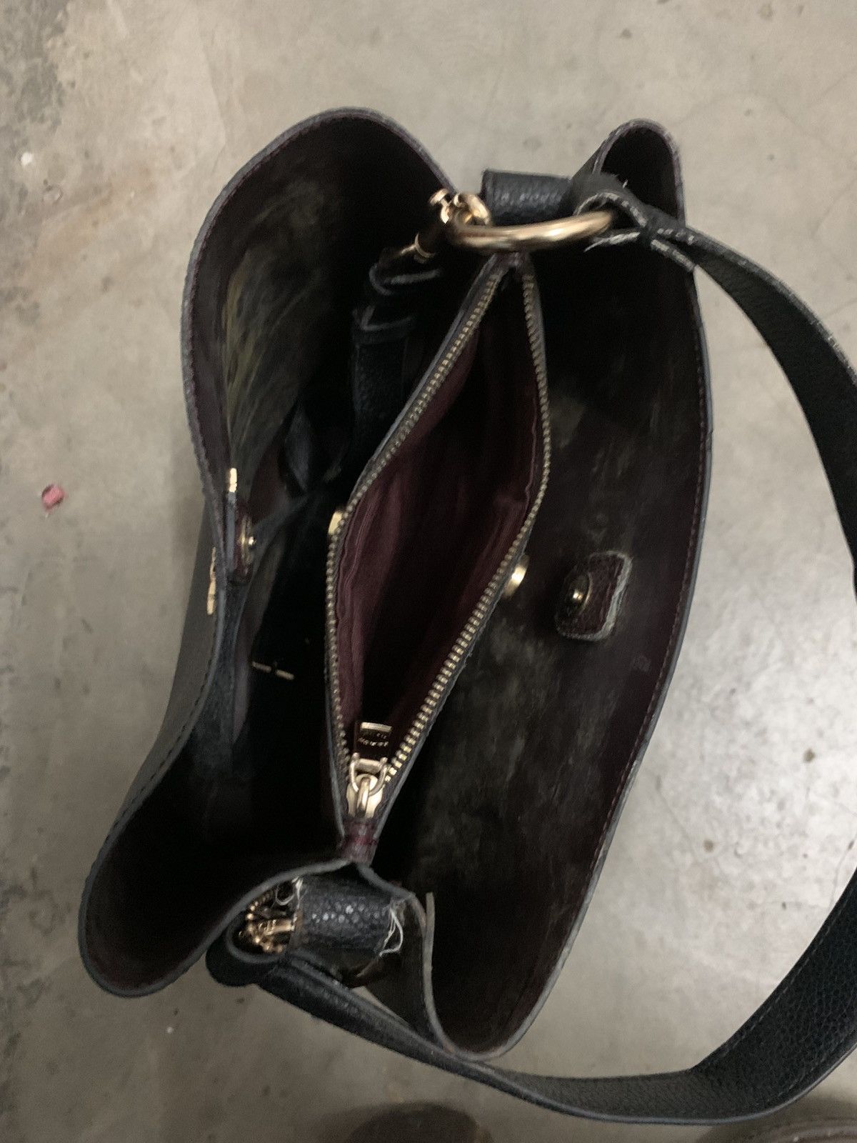 Coach Coach Town Bucket Bag pebble leather lgold/black Size ONE SIZE - 13 Thumbnail