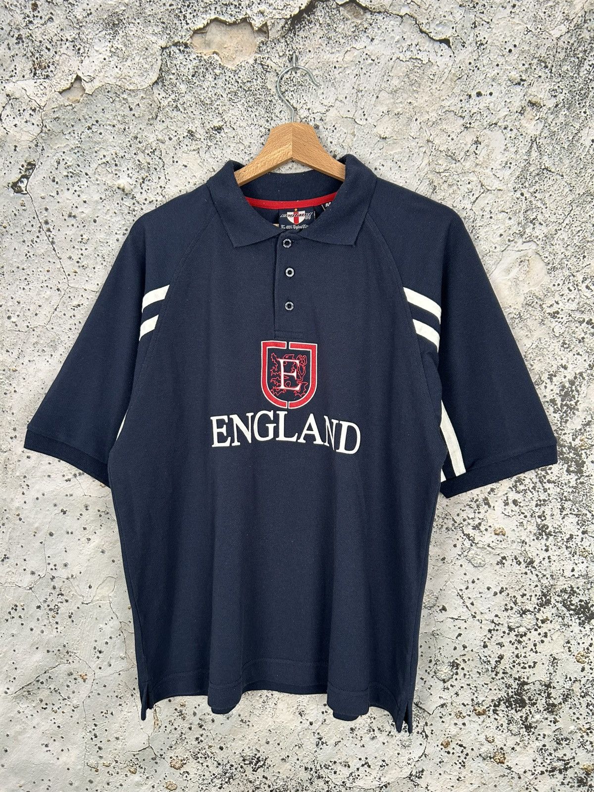 Vintage Vintage England Football Polo Tee Soccer Archive 90s Size US M / EU 48-50 / 2 - 1 Thumbnail