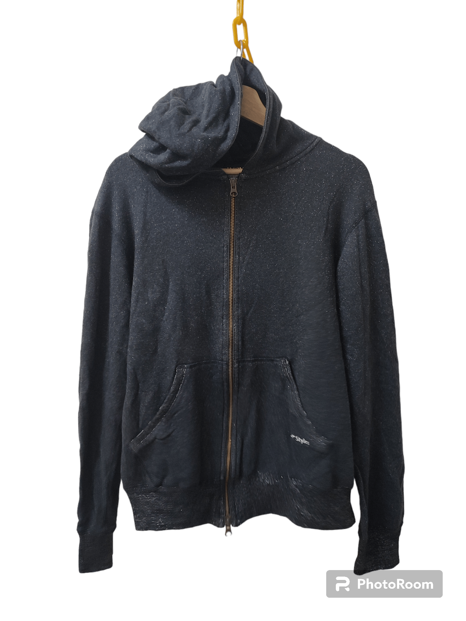 image of Vintage Almond Design Linda & Almond Hoodie in Black Grey, Men's (Size Medium)