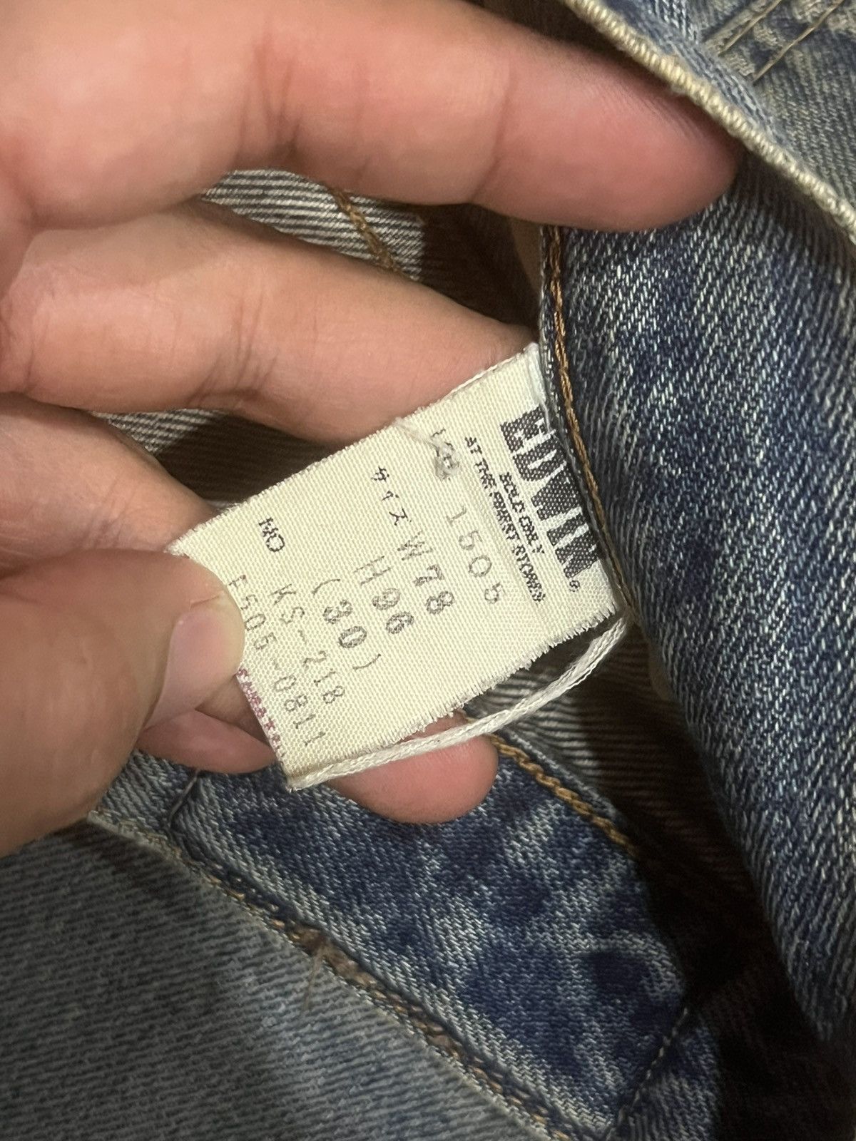 Kapital Vintage Edwin 505 Blue Wash Paint Splatter Rip Selvedge Jean Size US 30 / EU 46 - 19 Thumbnail