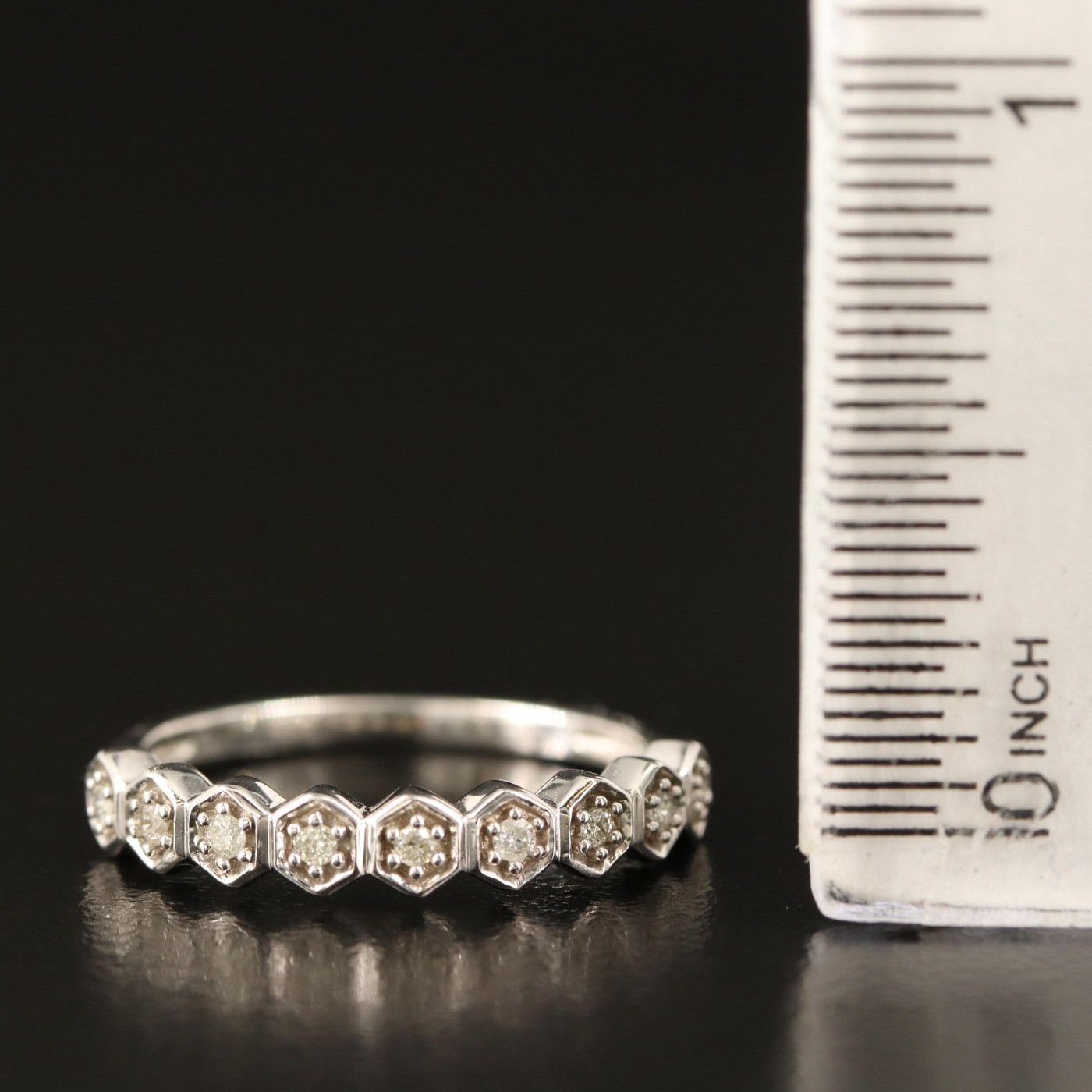 Other Vintage 10k .12 ctw Diamond Geometric Band Size ONE SIZE - 2 Thumbnail