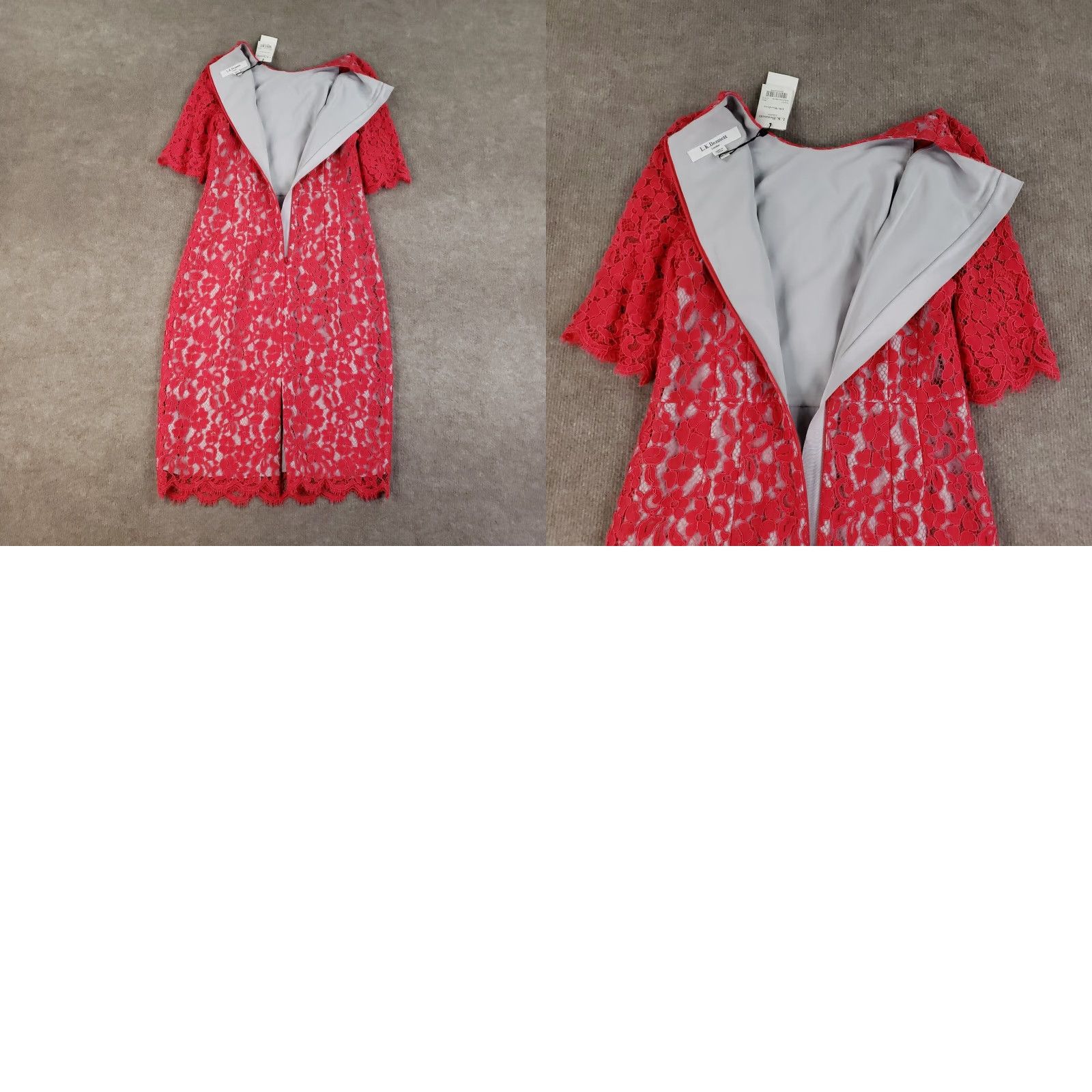 Vintage L.k Bennett Dr Wardour Dress Womens Size 6 Pink Lace Lined Floral Short Sleeve Size 28" / US 6 / IT 42 - 9 Thumbnail