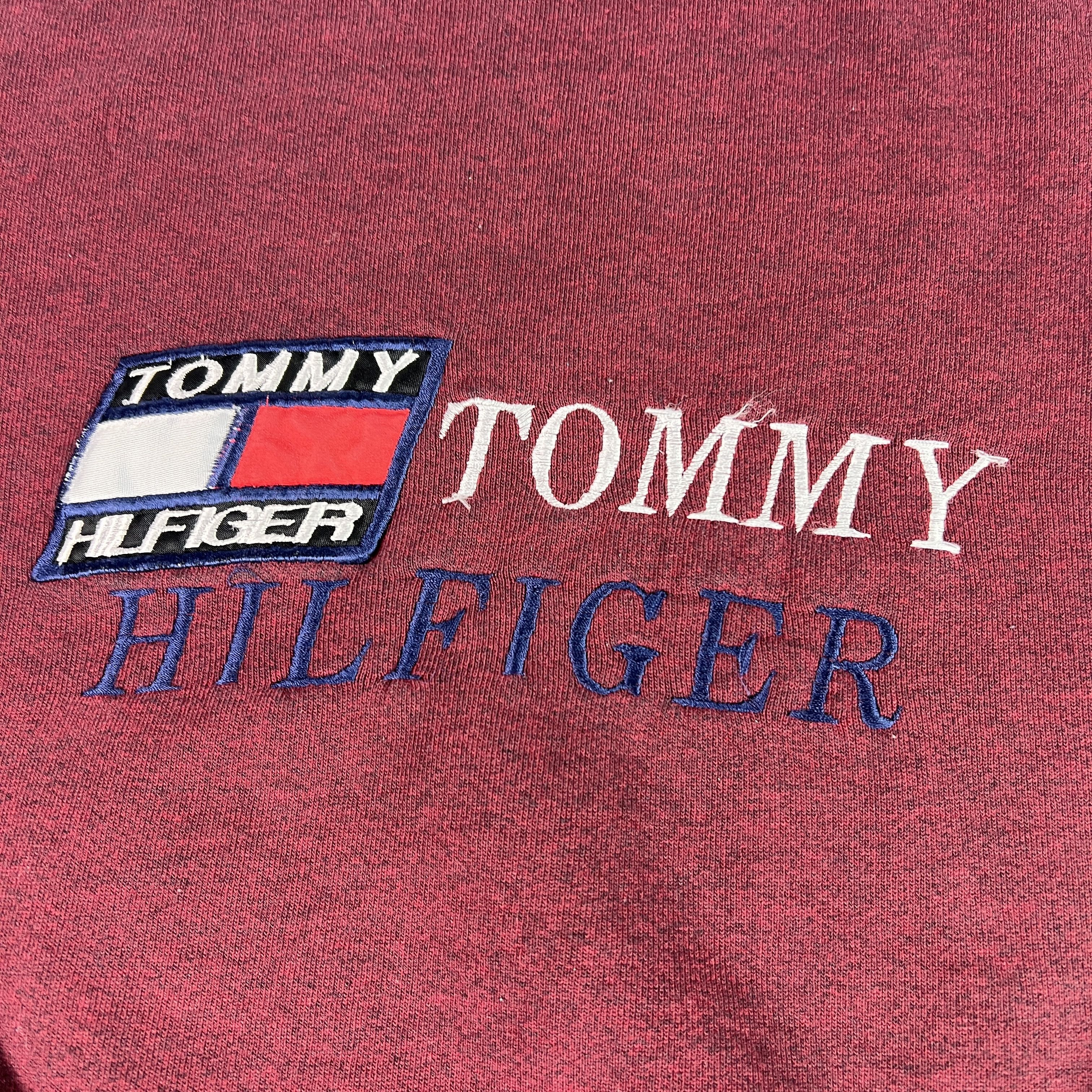 Tommy Hilfiger VTG 90s Tommy Hilfiger Sweatshirt Adult Red Faded Crewneck Size US M / EU 48-50 / 2 - 7 Thumbnail
